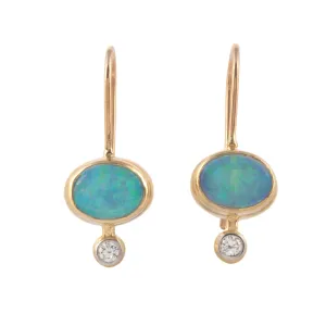Opal & Diamond Earrings