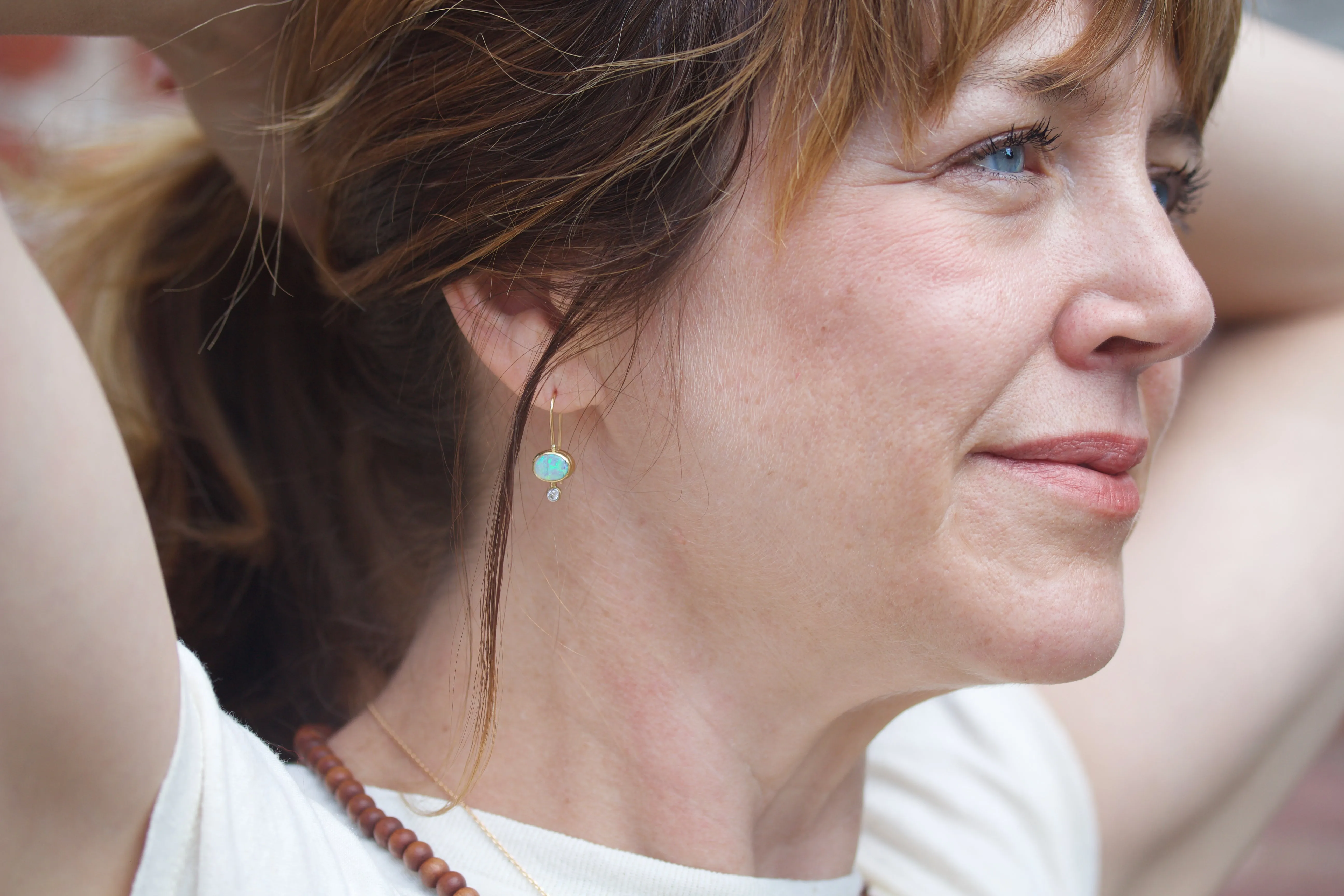 Opal & Diamond Earrings