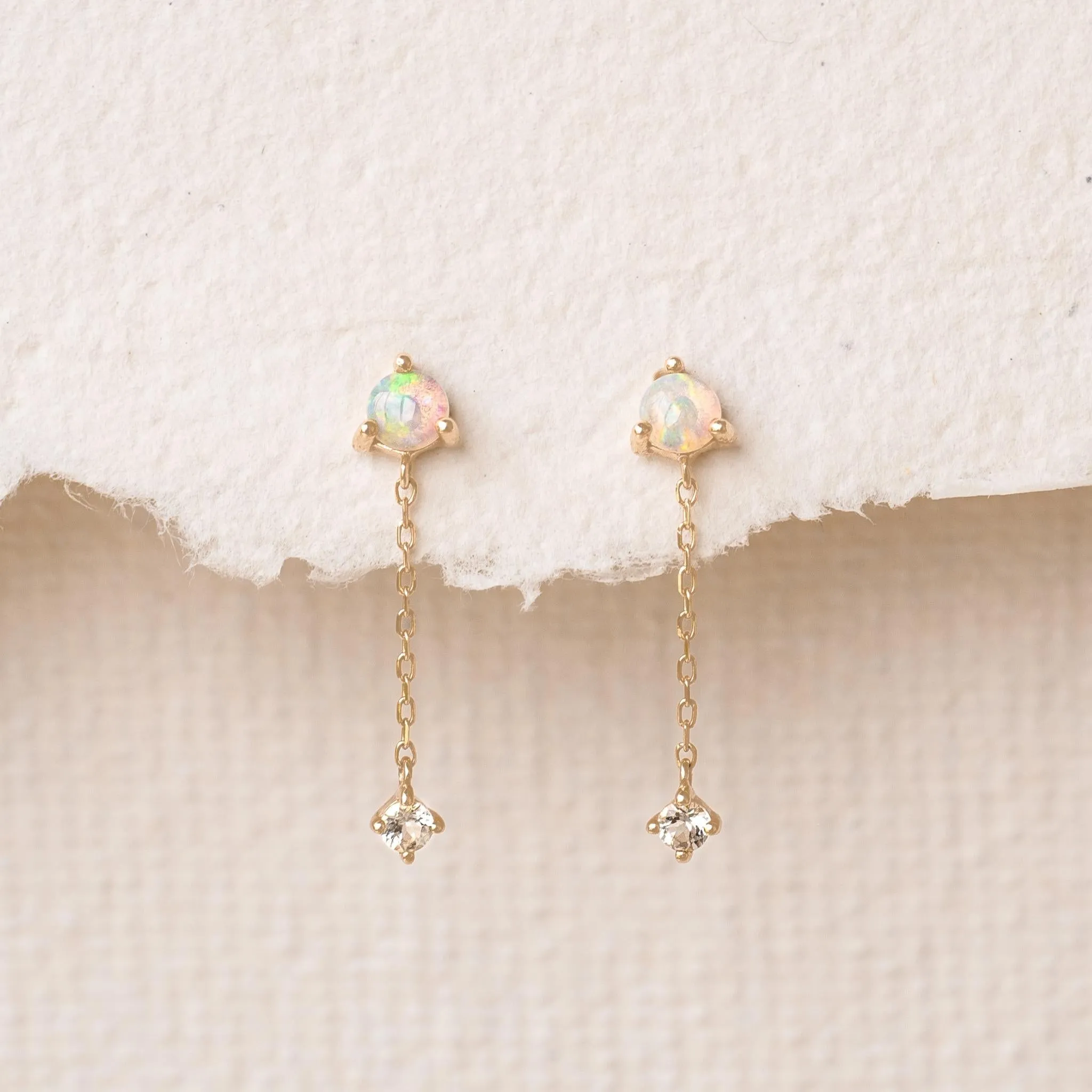 Opal Dangle Earrings 14k Gold - Engla