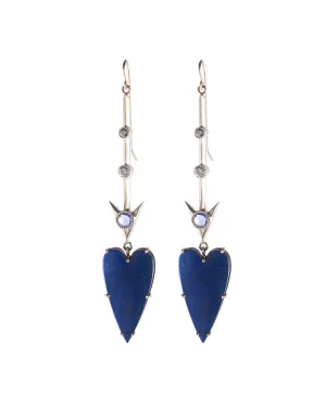 Opal Heart Stick Earrings