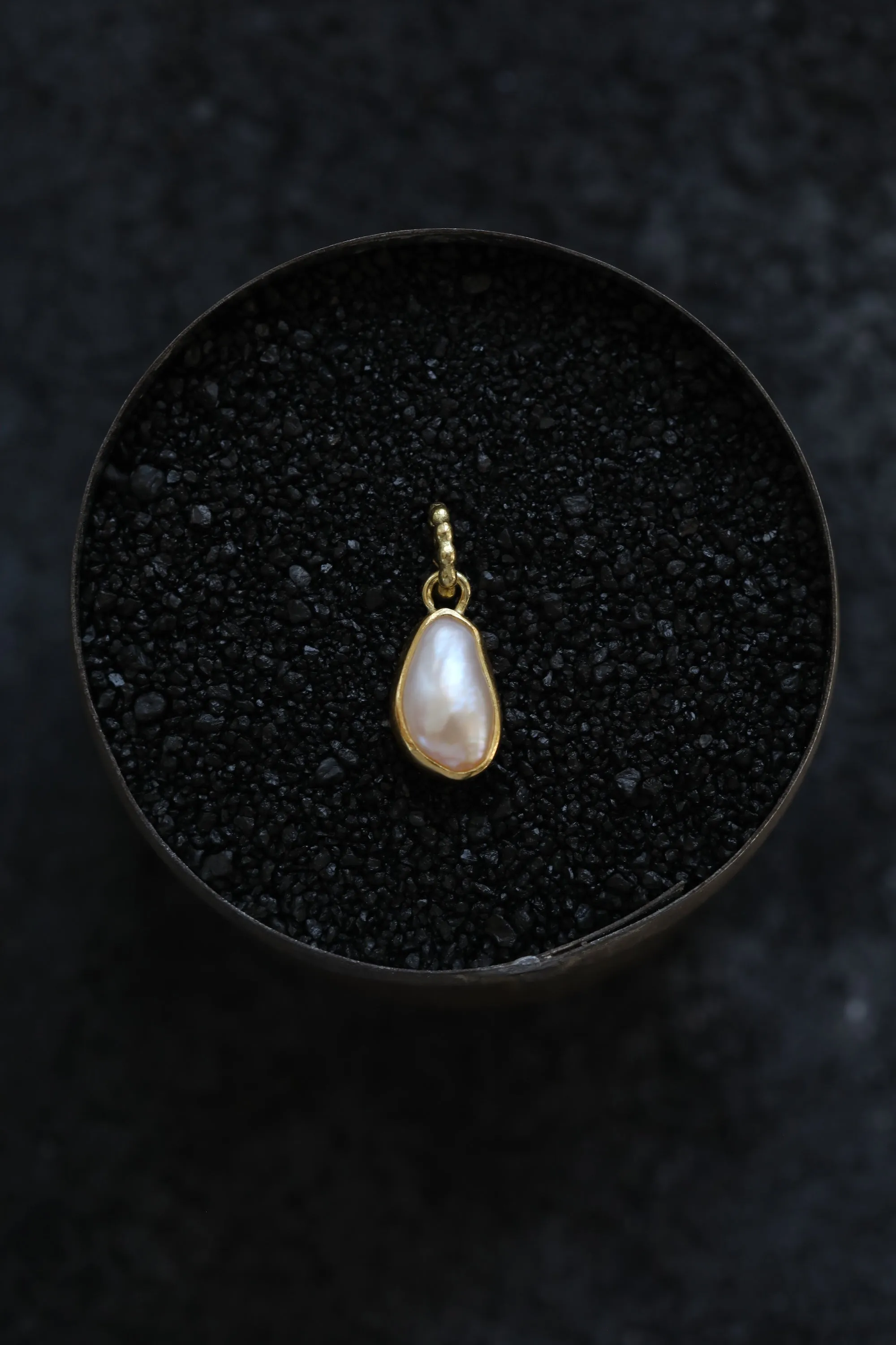 Organic Oval Shaped Pearl Pendant #1