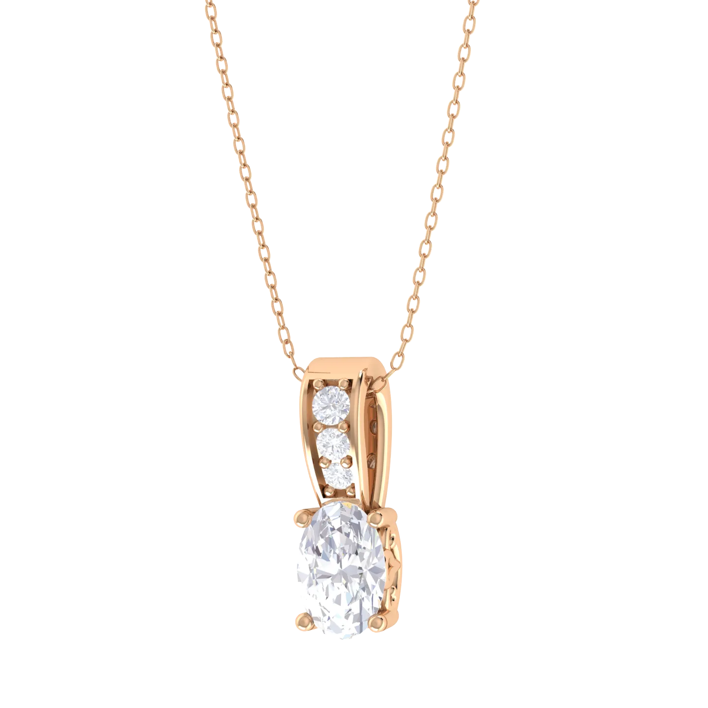 Oval Lab Grown Diamond Solitaire Pendant