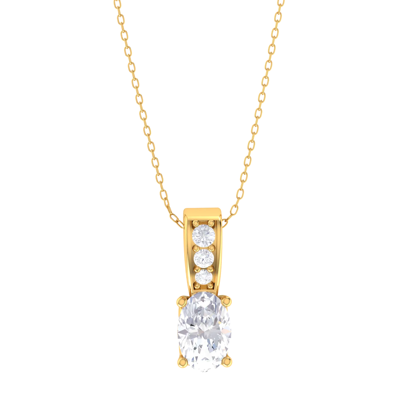 Oval Lab Grown Diamond Solitaire Pendant