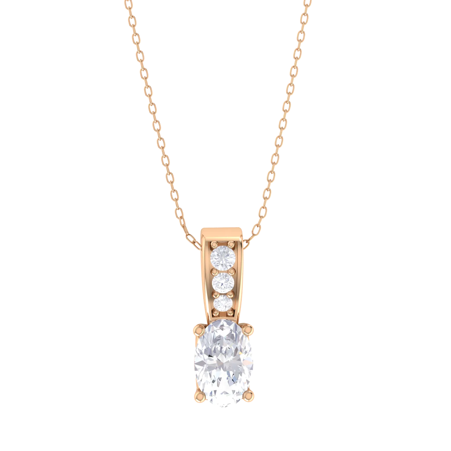 Oval Lab Grown Diamond Solitaire Pendant