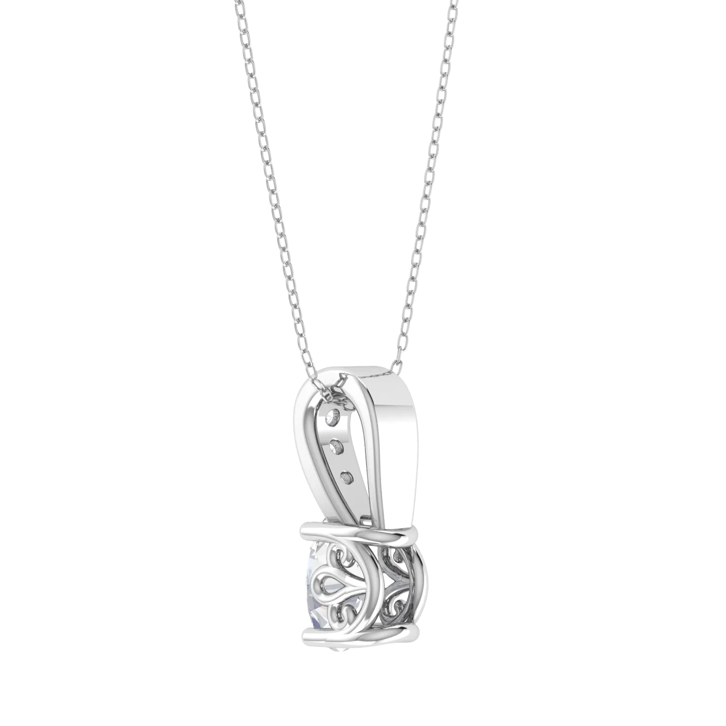Oval Lab Grown Diamond Solitaire Pendant