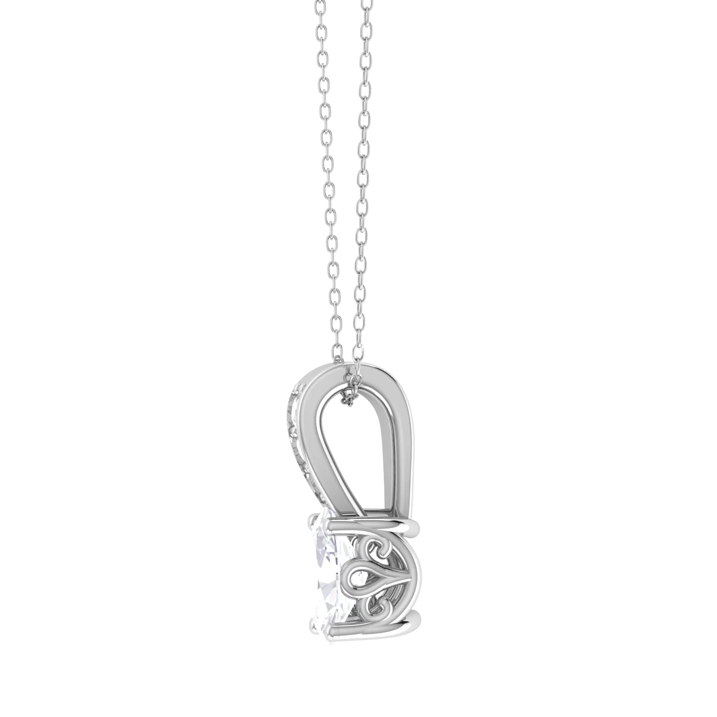 Oval Lab Grown Diamond Solitaire Pendant