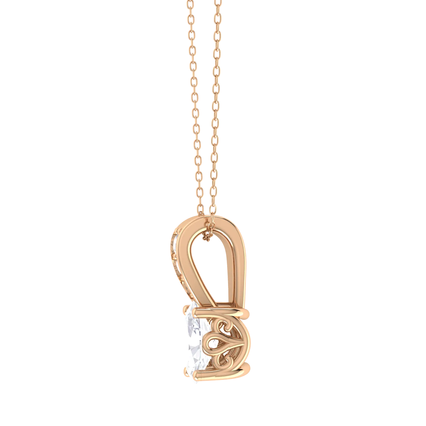 Oval Lab Grown Diamond Solitaire Pendant