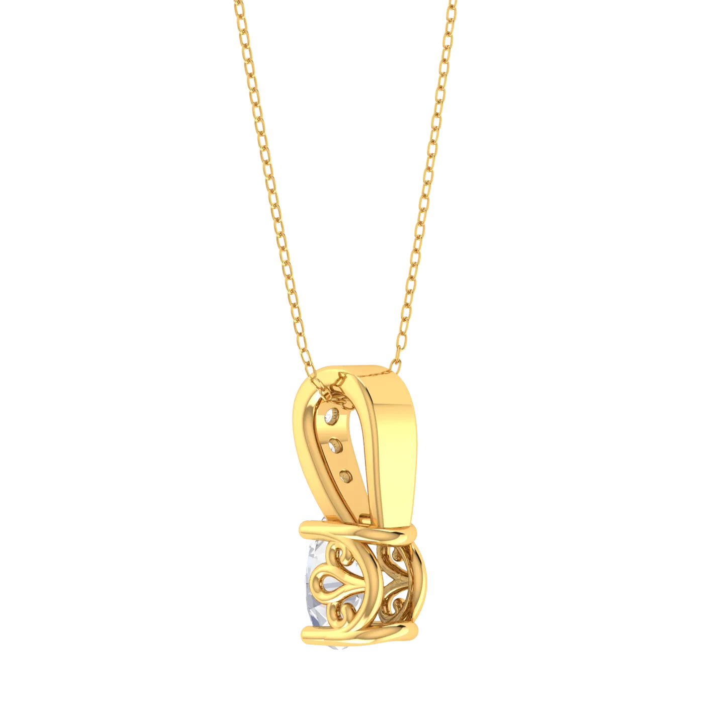 Oval Lab Grown Diamond Solitaire Pendant