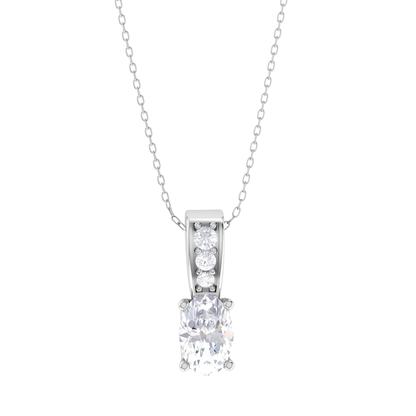Oval Lab Grown Diamond Solitaire Pendant