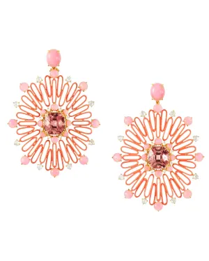 Pink Opal Solar Earrings