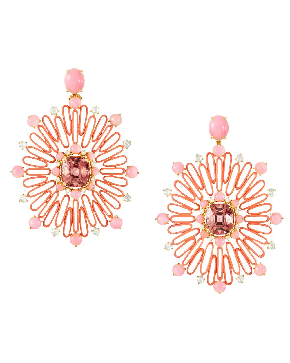 Pink Opal Solar Earrings