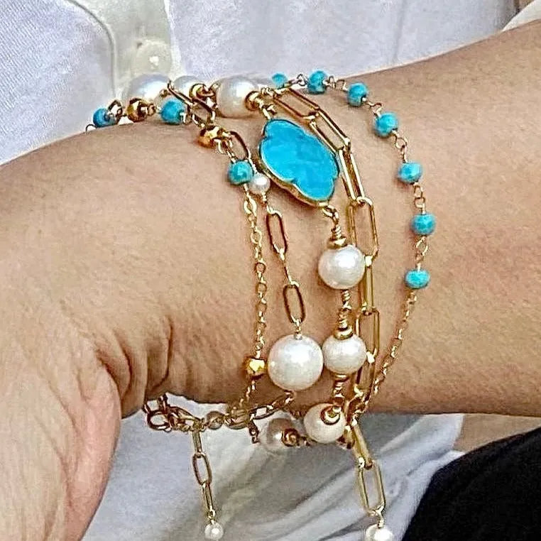 Pyrite Bracelet with Turquoise