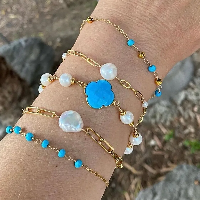 Pyrite Bracelet with Turquoise