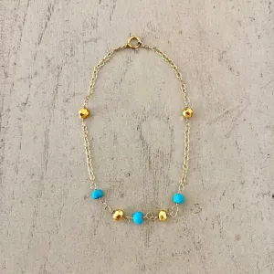 Pyrite Bracelet with Turquoise
