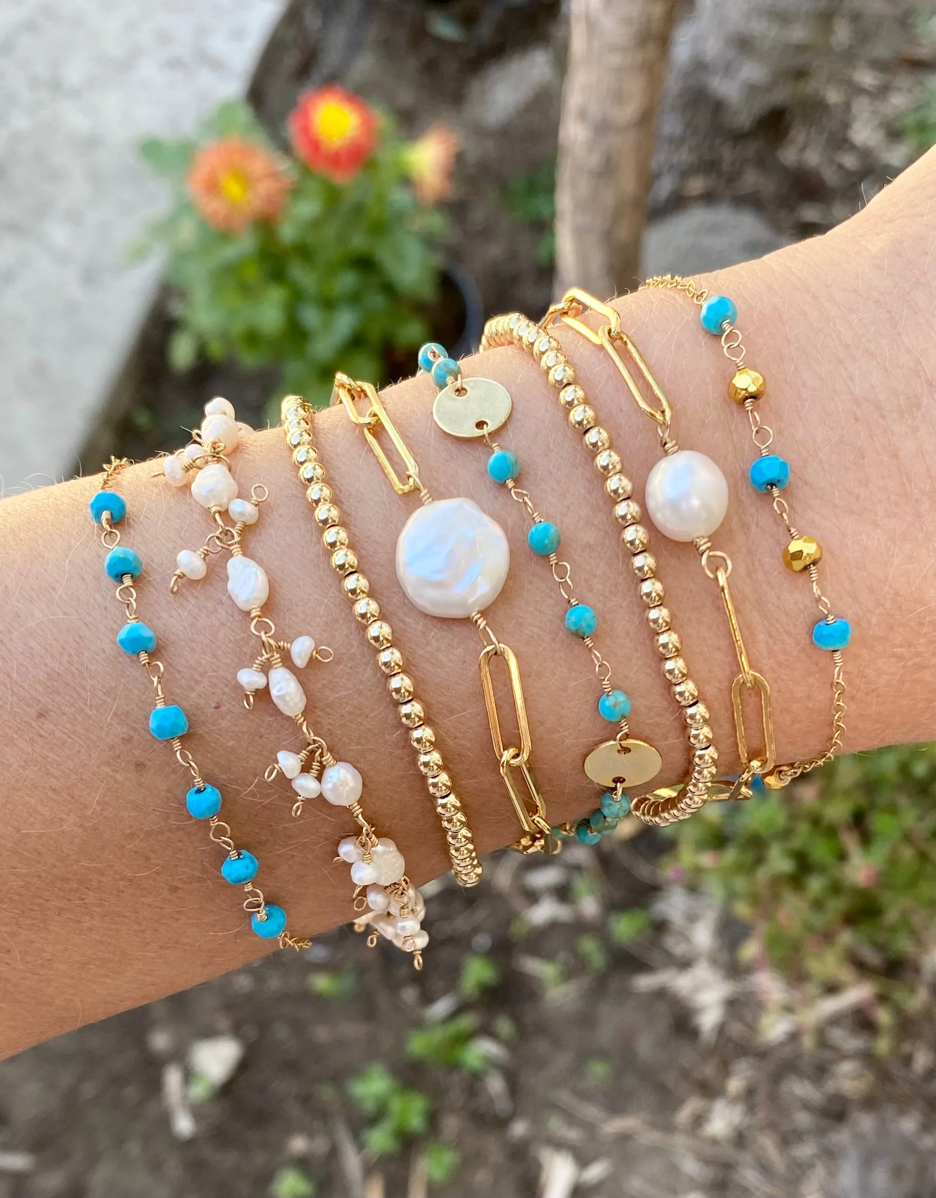 Pyrite Bracelet with Turquoise