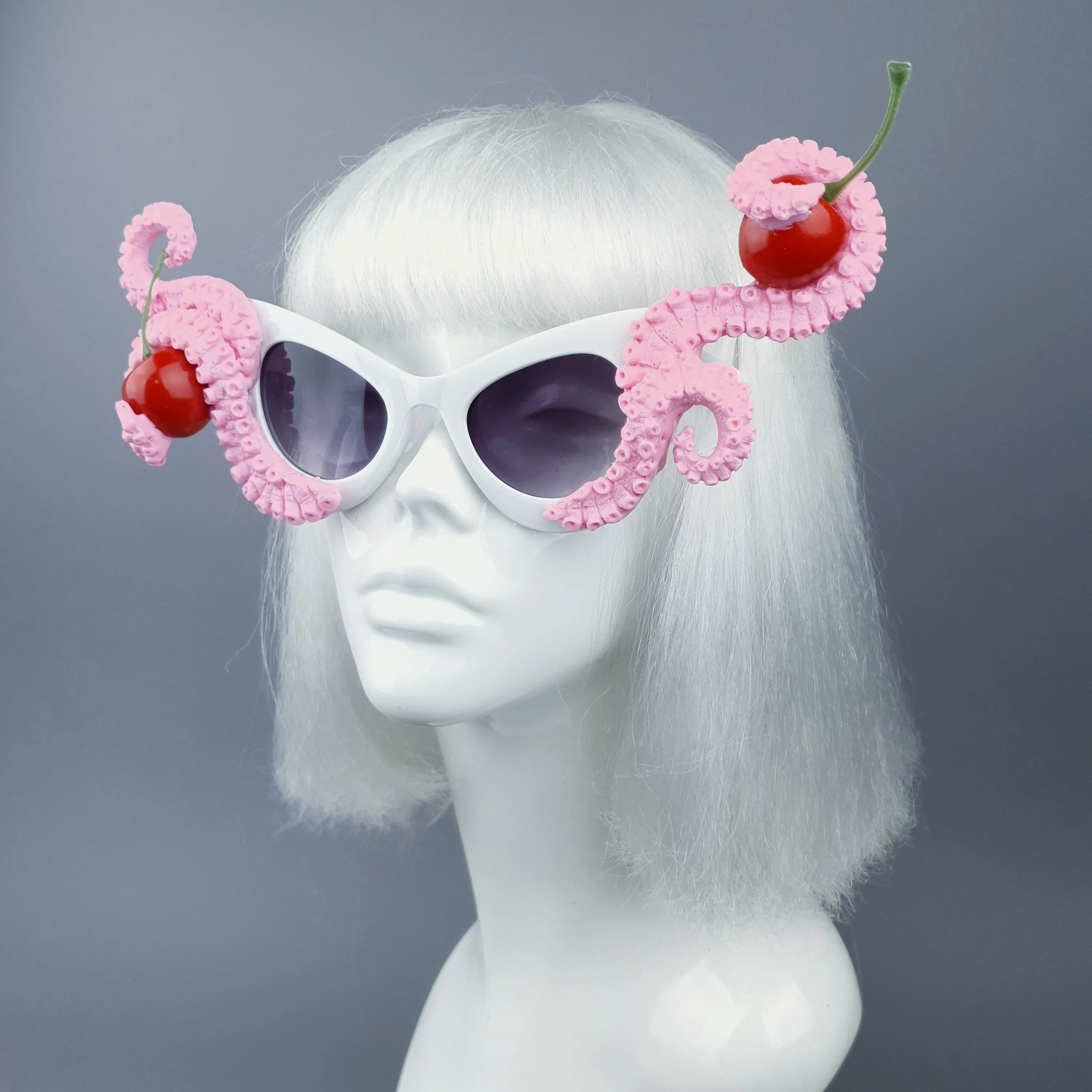 "Ursula" Pink Octopus Kraken Tentacle with Cherries Sunglasses