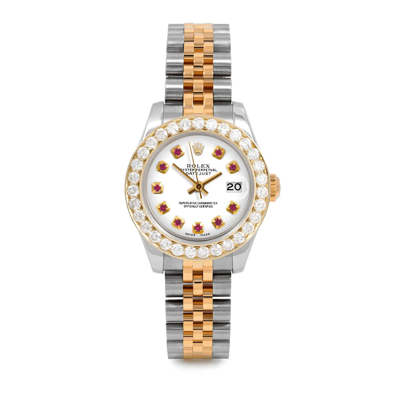Rolex Datejust 26mm | 179173-WHT-RBY-AM-2CT-JBL