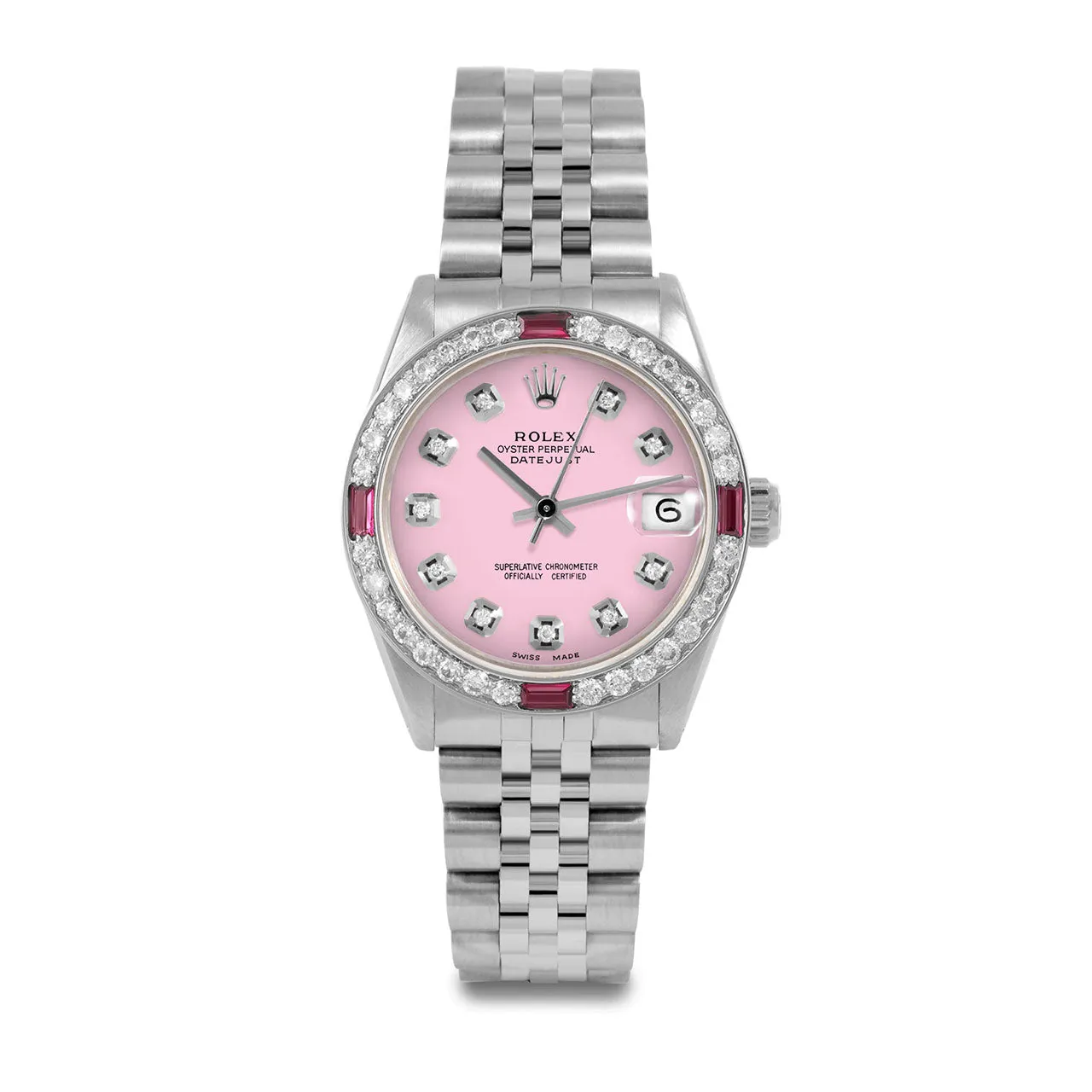 Rolex Datejust 31mm | 6827-SS-PNK-DIA-AM-4RBY-JBL