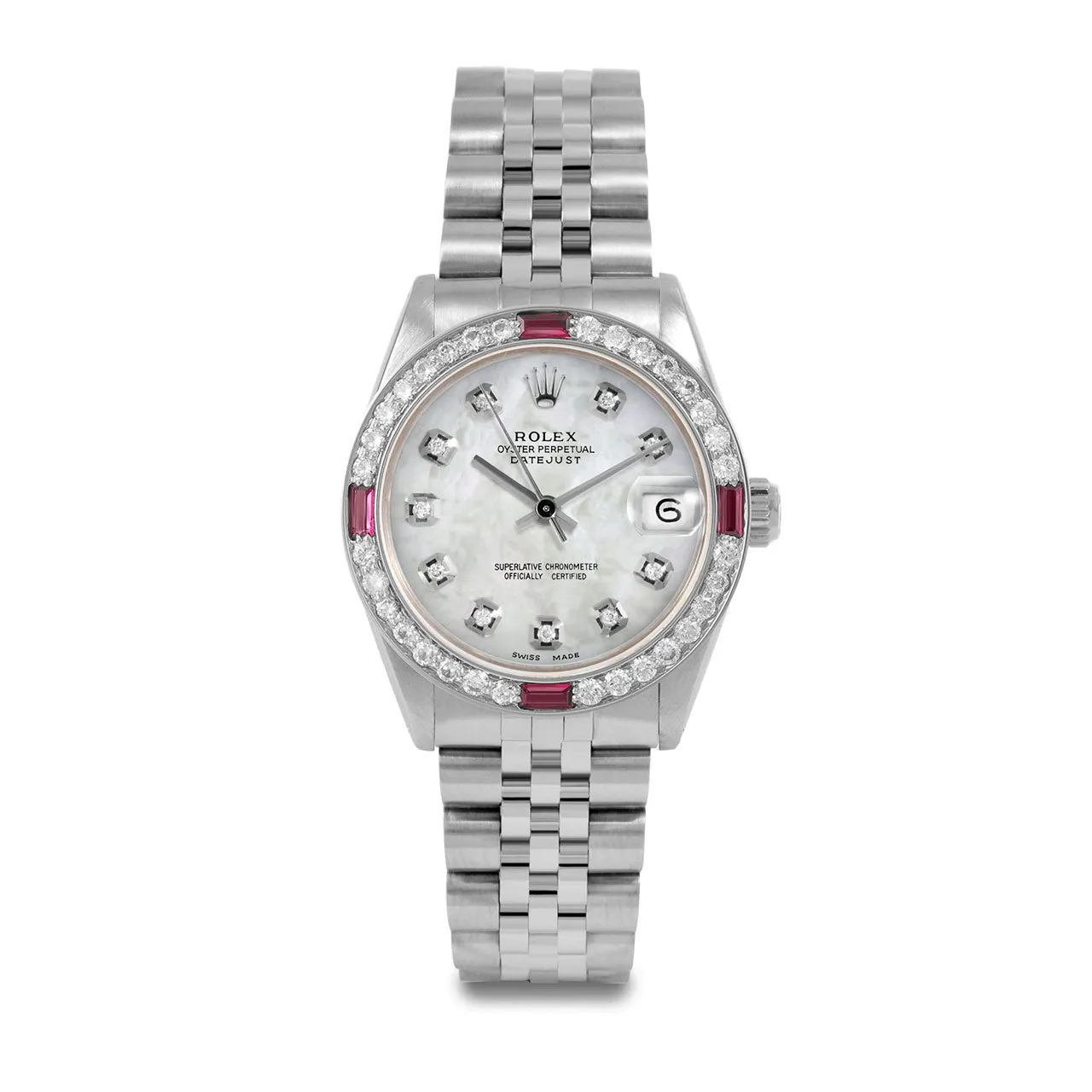 Rolex Datejust 31mm | 6827-SS-WMOP-DIA-AM-4RBY-JBL
