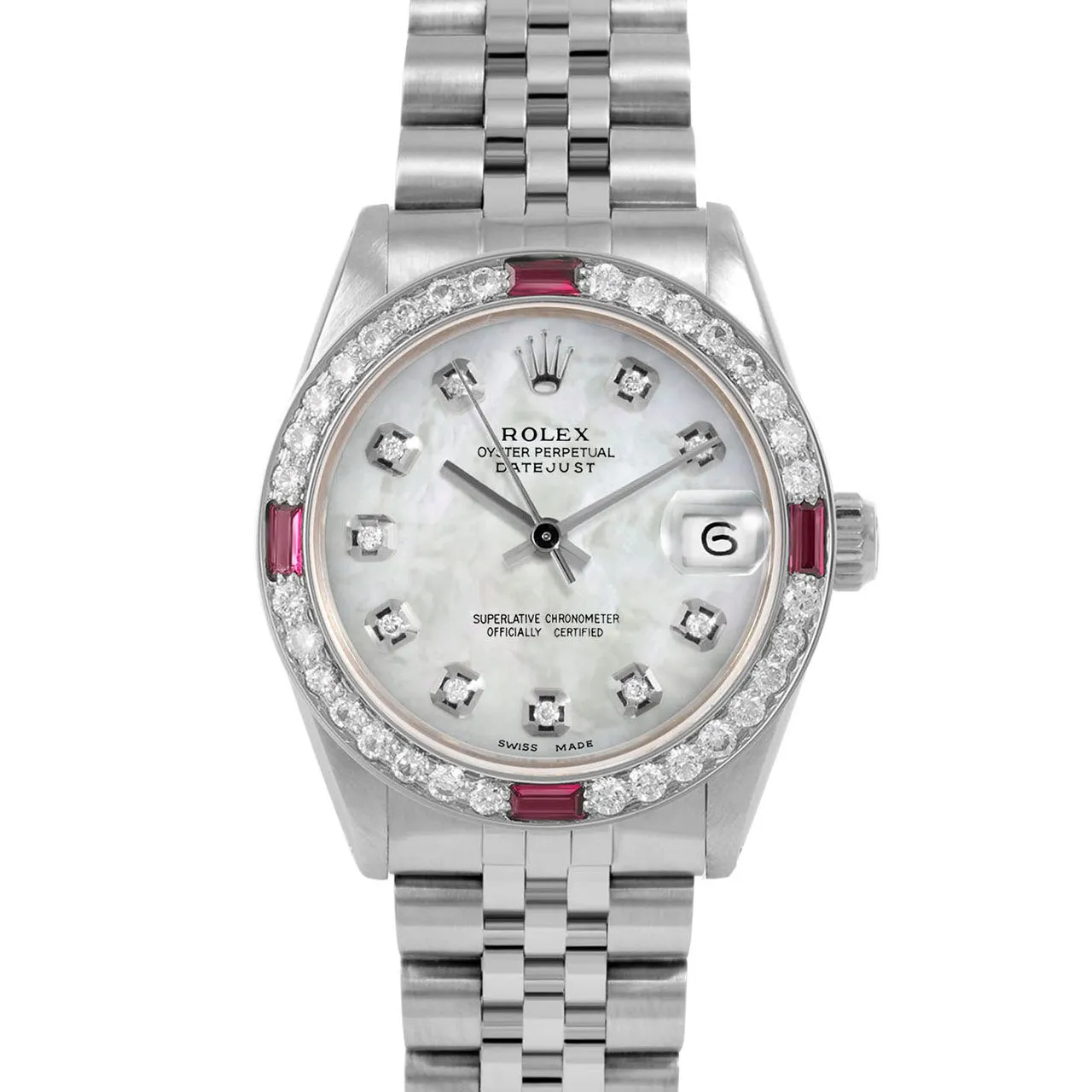 Rolex Datejust 31mm | 6827-SS-WMOP-DIA-AM-4RBY-JBL
