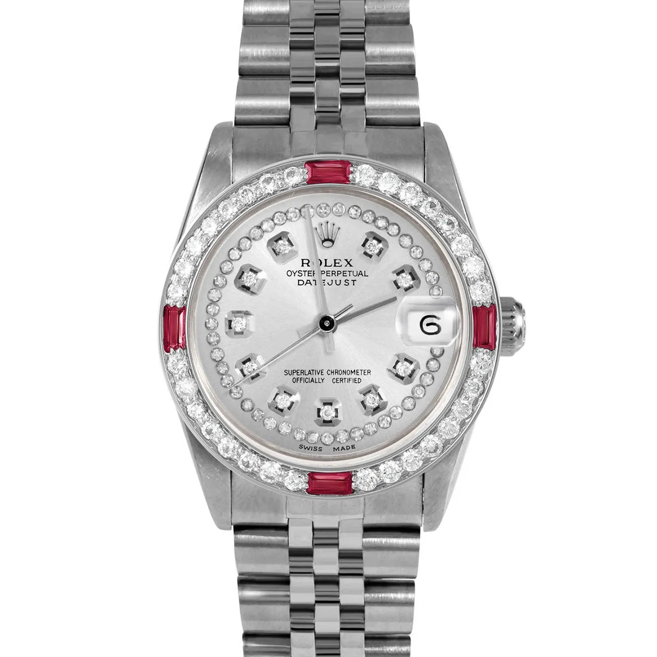 Rolex Datejust 31mm | 68274-SLV-STRD-4RBY-JBL