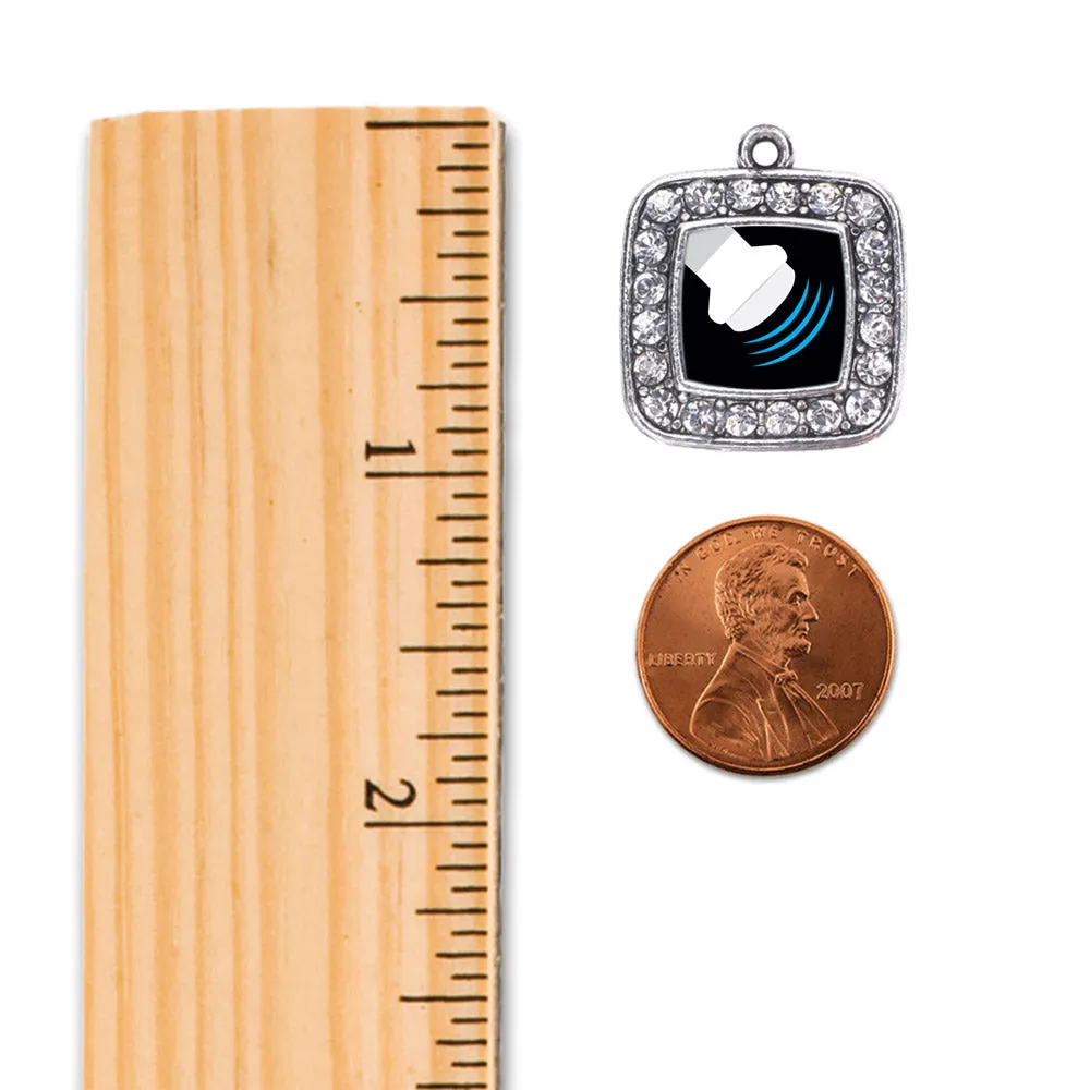 Silver Sonographer Square Charm Toggle Bracelet