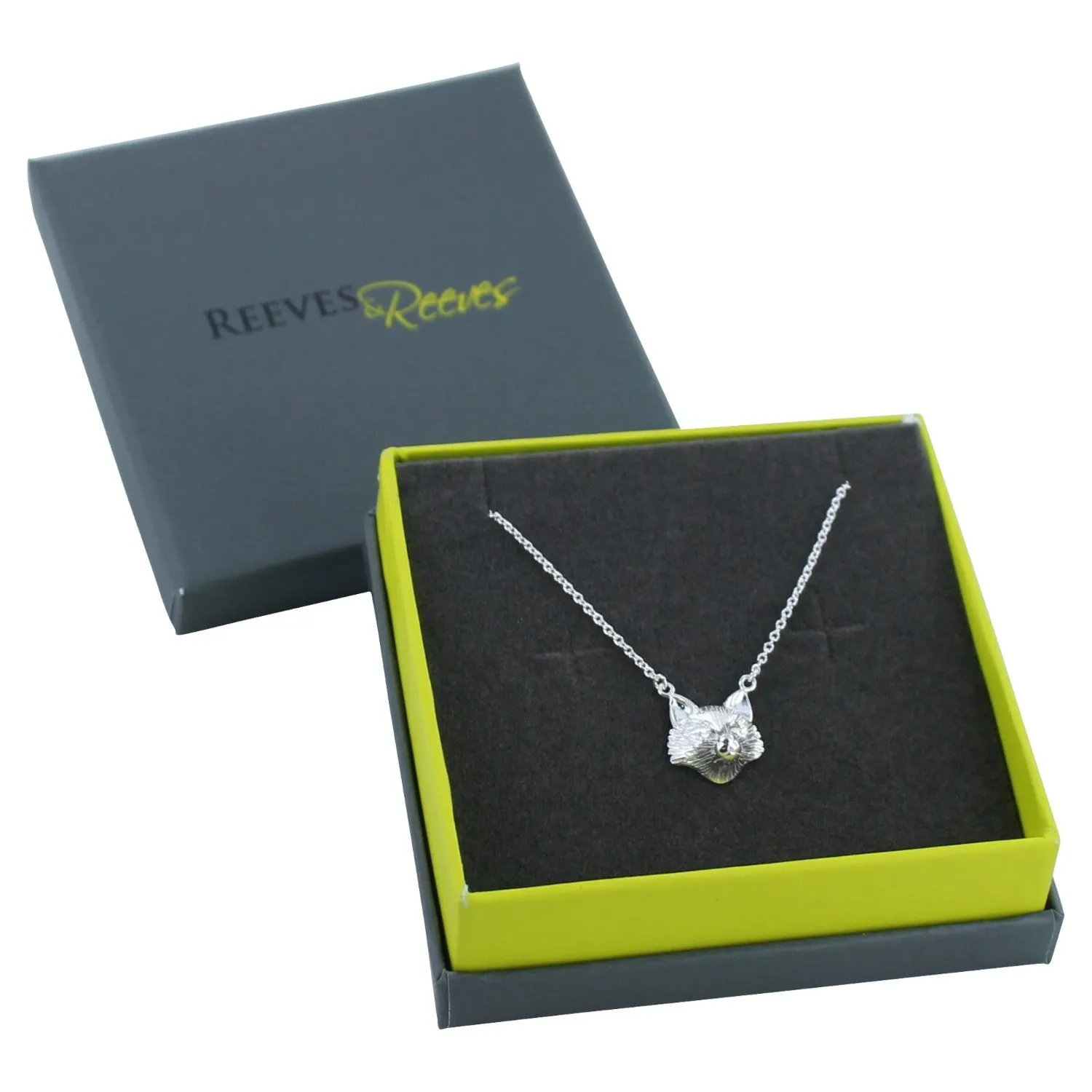 Sterling Silver Fox Mask Necklace