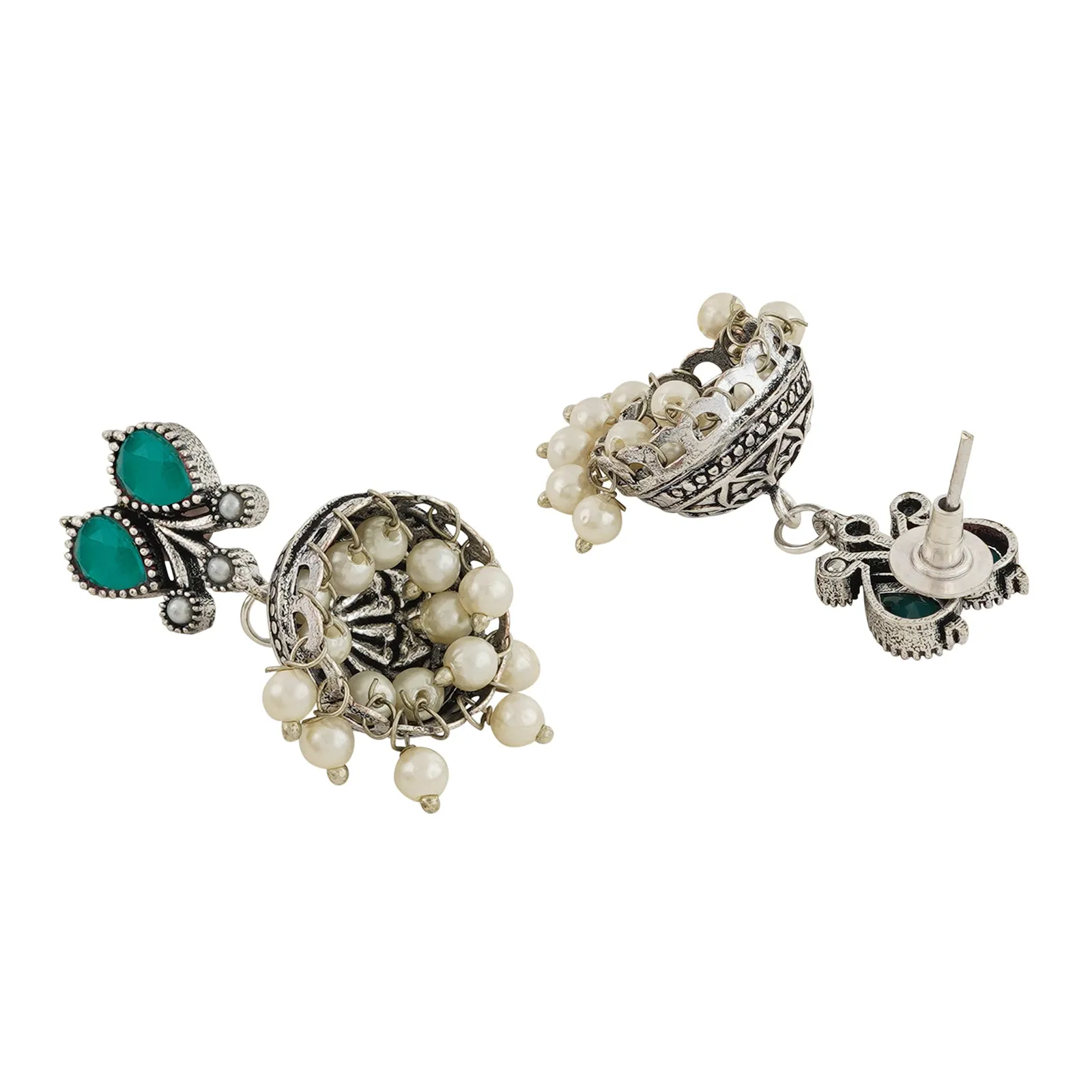 Teejh Classic Green and Ivory Oxidised set
