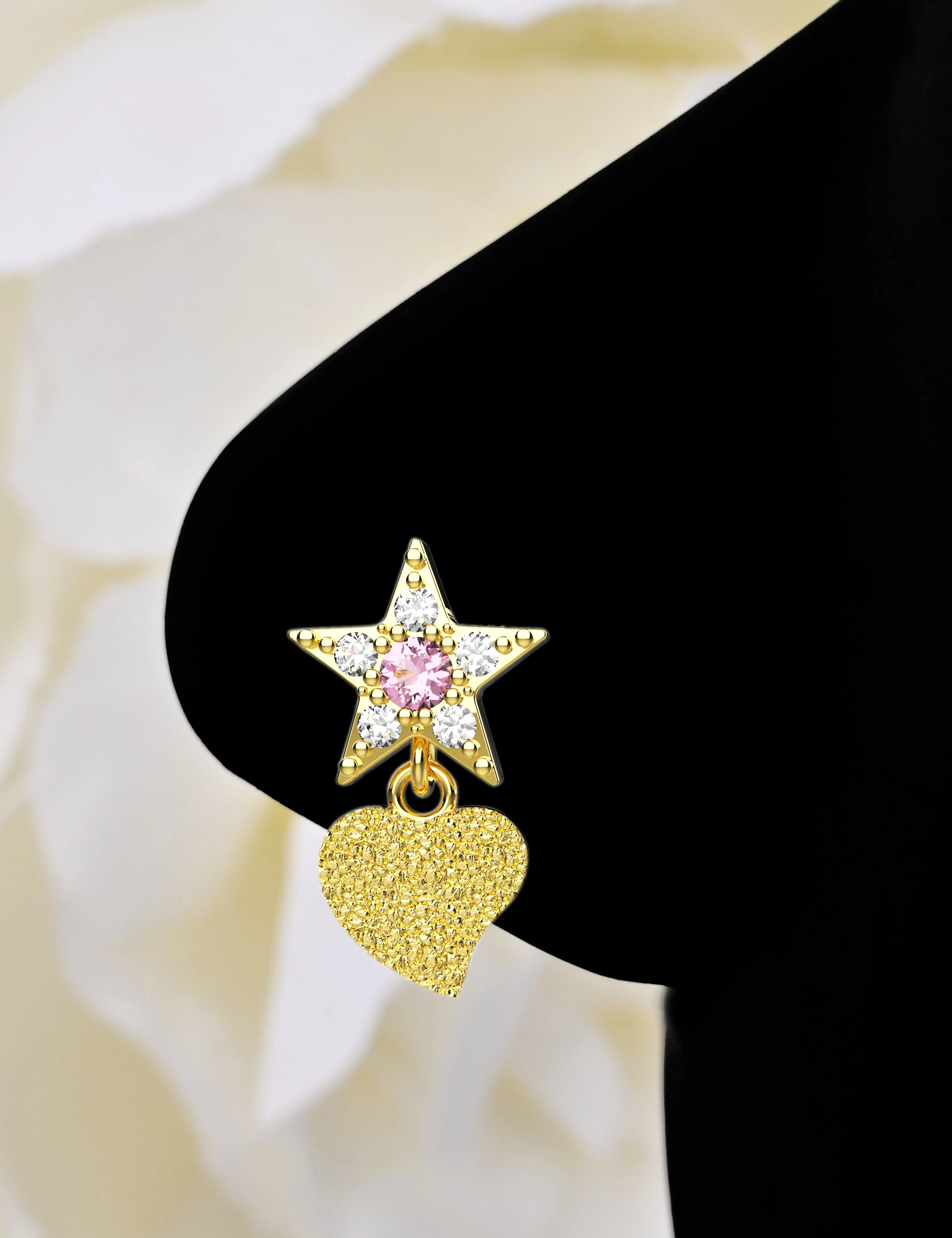 Tiny Star Dangle Nose Ring – Indian Gold Nose Piercing Jewelry