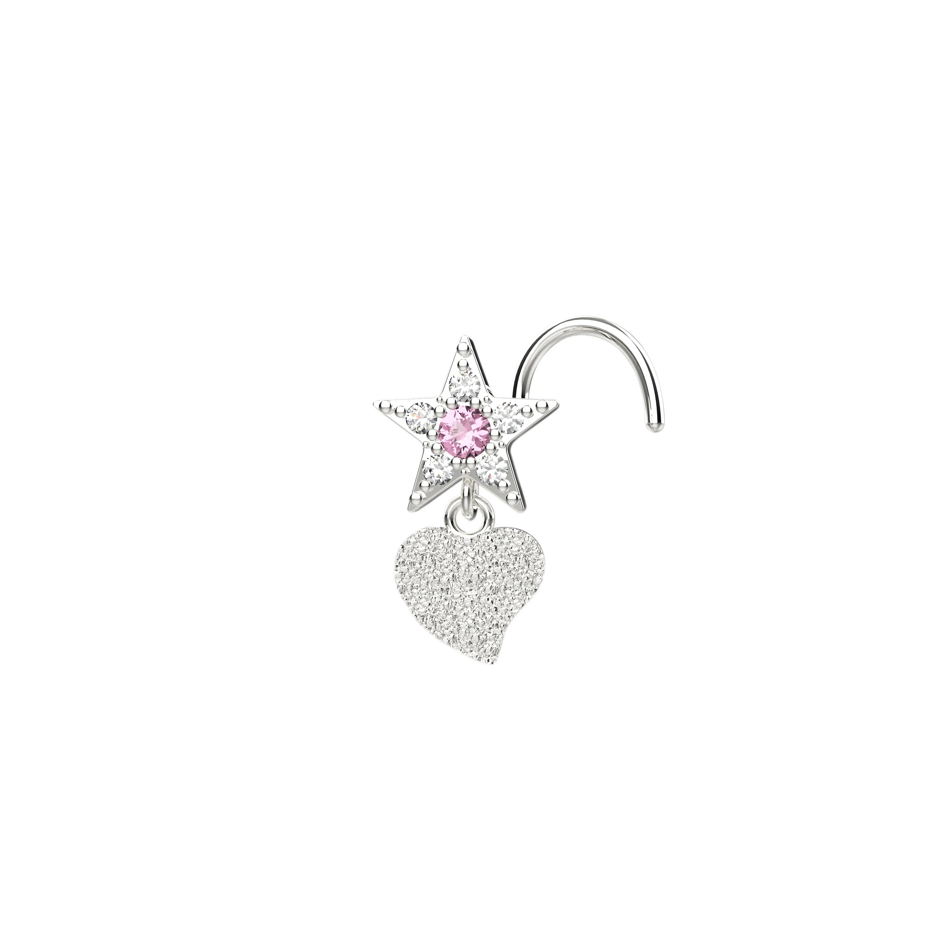 Tiny Star Dangle Nose Ring – Indian Gold Nose Piercing Jewelry