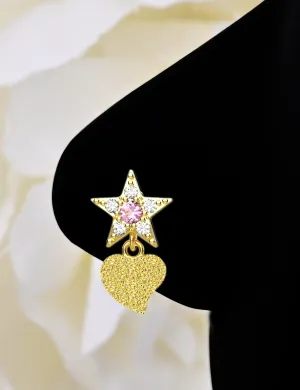 Tiny Star Dangle Nose Ring – Indian Gold Nose Piercing Jewelry