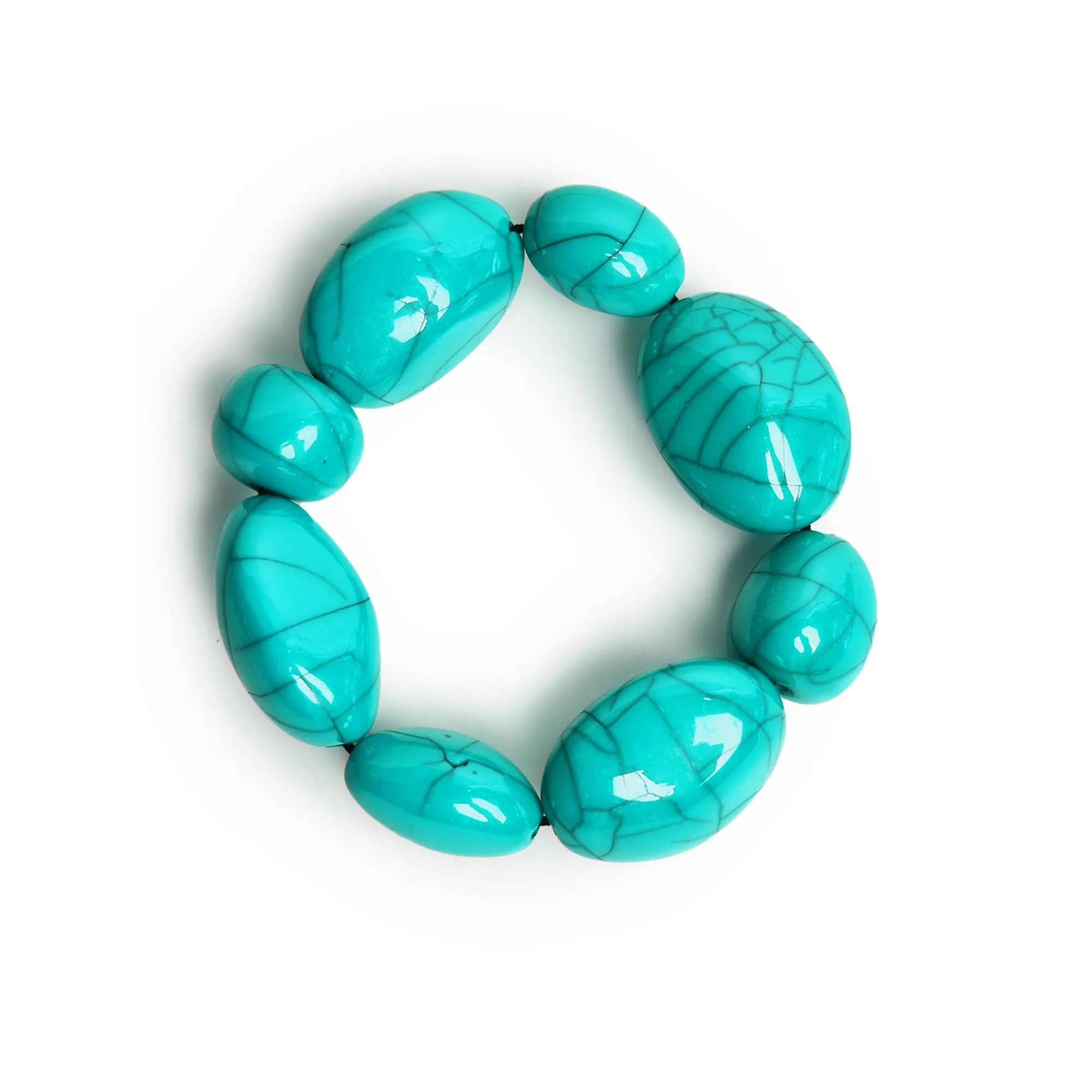 Turquoise Stone Stretchable Bracelet by Bamboo Tree Jewels