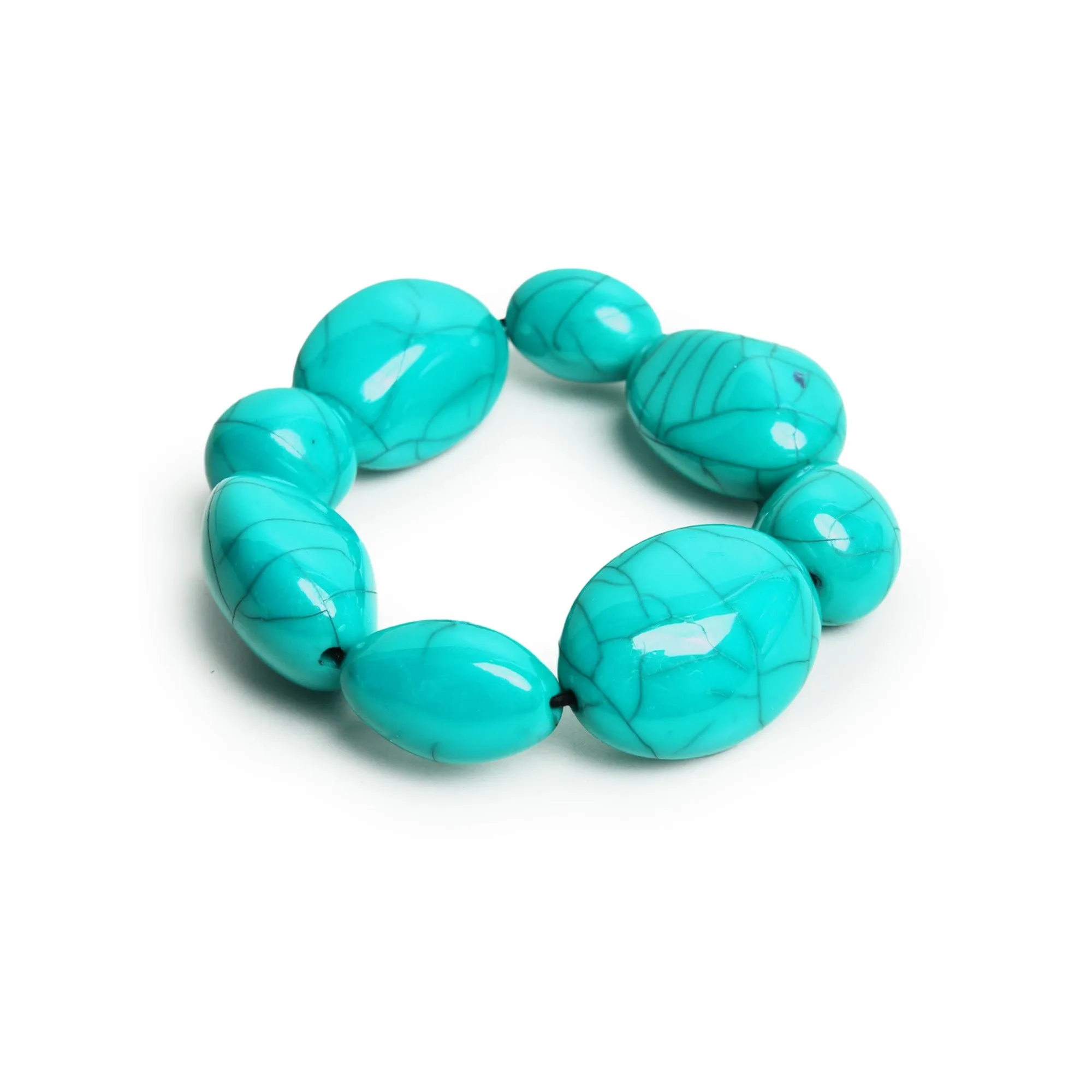 Turquoise Stone Stretchable Bracelet by Bamboo Tree Jewels