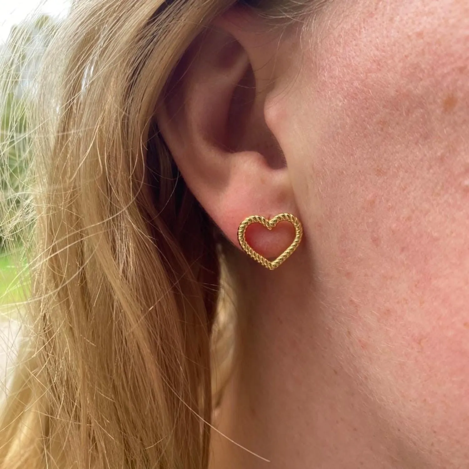 Twisted Heart Stud Earrings