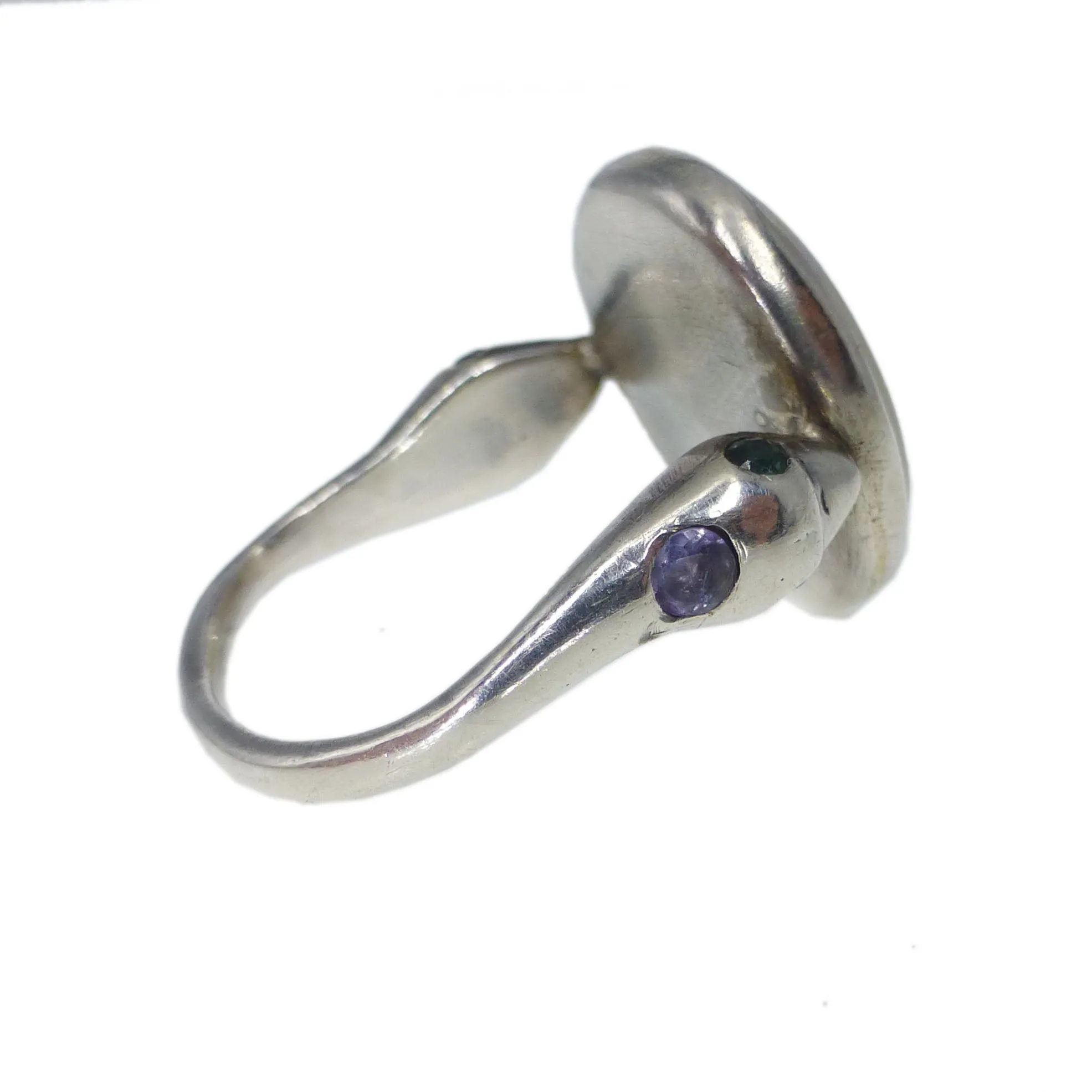 Vintage Silver Opal Snake Ring