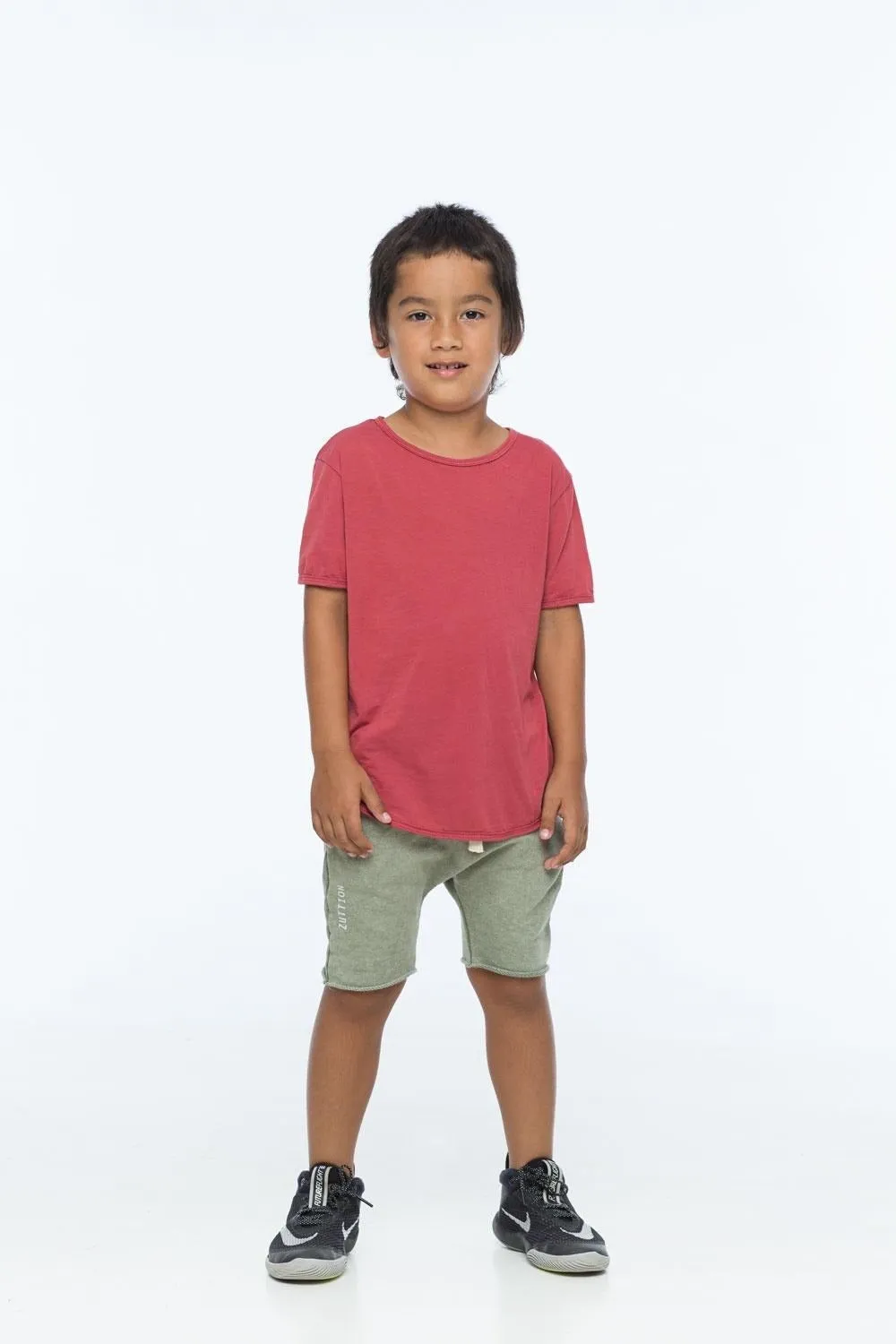 ZUTTION KIDS ORGANIC S/S ROUND NECK TEE - RUBY